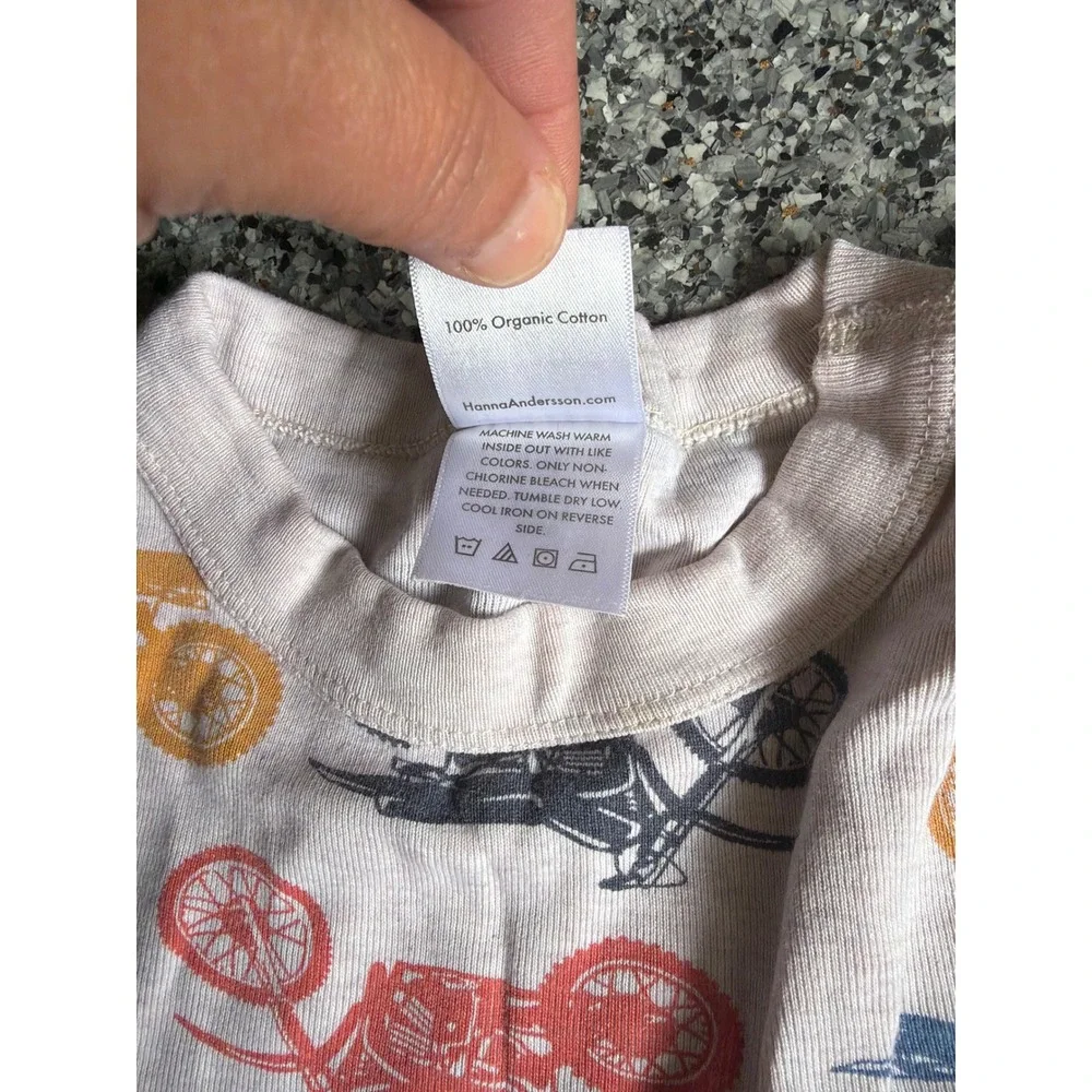 Hanna Andersson Kids Size 4 100cm Organic Cotton Pajama Top Vintage Motorcycle